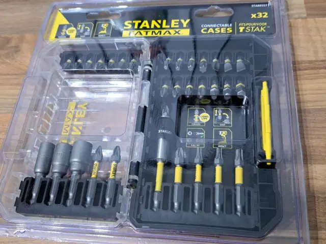 Stanley Fatmax Impact Torsion Screwdriver Bit Set 32 Pcs In Tstak Case STA88557