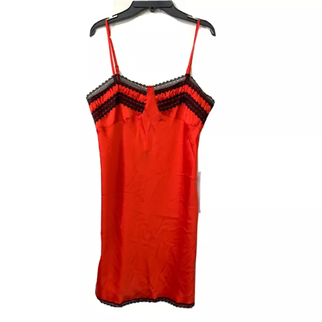 Topshop Womens Size 6 Red Black Trim Lace Slipdress NEW 2