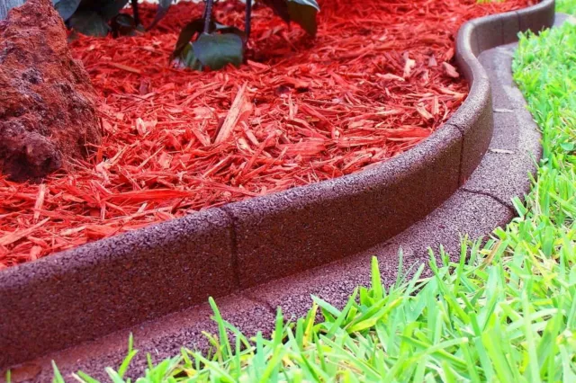 Eco Border 3" x 48" Red Rubber No Dig Landscape Garden Border Edging (Pack 6)