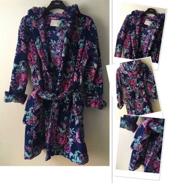 Next Girls Floral girls soft Bath Robe Dressing Gown 9-10 Years
