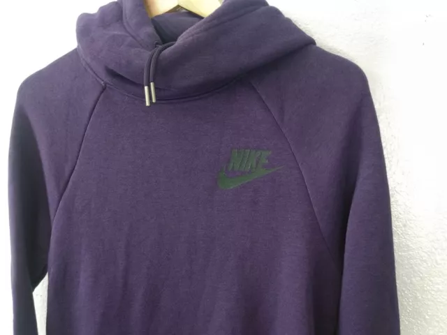 Nike Womens Small Purple Rally Funnel Hoodie Pullover Sweater Athletic NSW