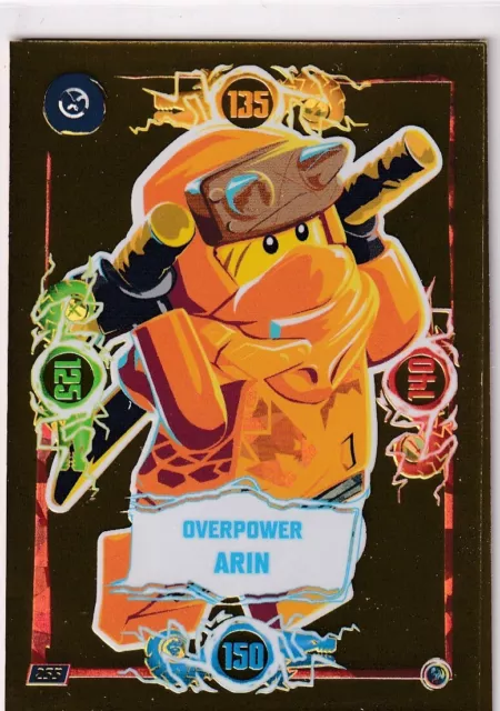 Lego ninjago Série 9 TCG Carte Numéro 255 Overpower Arin Or Carte