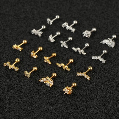 Helix d'oreilles goujon Cartilage Helix Tragus Bijoux de corps Piercing d'oreille CZ 