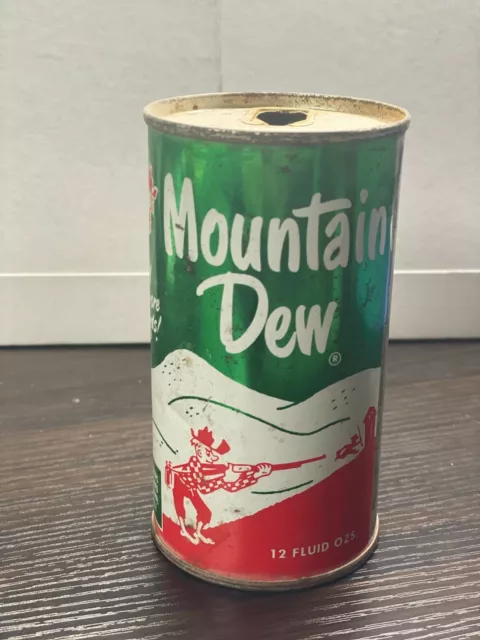 MOUNTAIN DEW 1960s Vintage Soda Can w/Rare "Juice Top" 