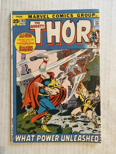 Mighty Thor 193 Marvel 1971 Double Size Issue Silver Surfer