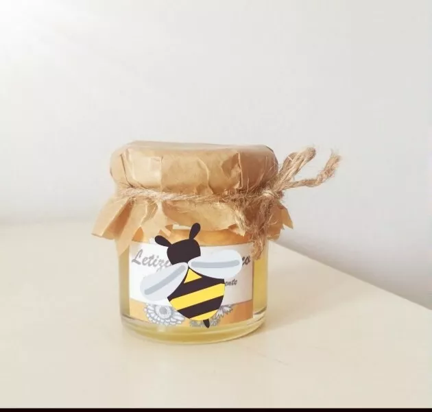 Bomboniera miele millefiori - Vaso 50g 125g 250g con TAG in legno  personalizzato