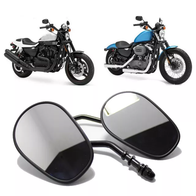 Mini Spiegel schwarz für Harley Davidson Chopper Bobber Custom Mirror black  Rund