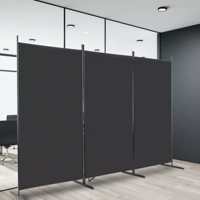 Folding 3 Panel Room Divider 6ft Privacy Screens w/ Metal Frame Freestanding UK