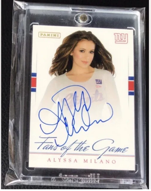 Alyssa Milano Auto NEW YORK GIANTS Fans of the Game Autograph CHARMED