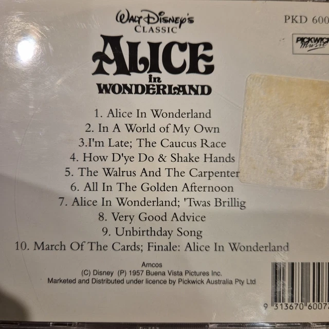 WALT DISNEY'S CLASSICS Alice In Wonderland Cd Motion Picture Cartoon ...