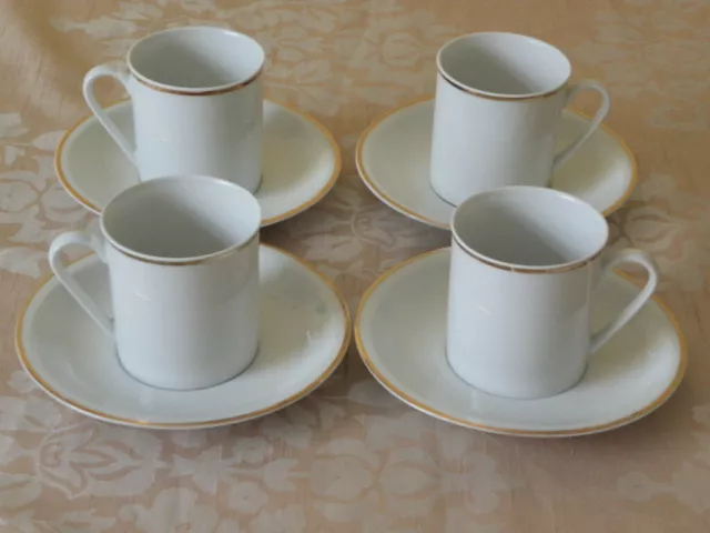 Vintage 1970’s Arzberg Hutschenreuther Germany Porcelain Coffee cups saucers x 4