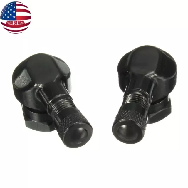 2PCS 11.3mm CNC Aluminum Black Motorcycle 90 Degree Rim Wheel Tire Valve Stems