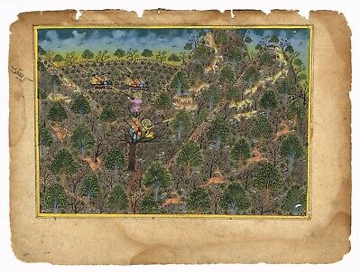 Mogol Caza Arte Pintura De Emperador Con Su Amigos Tiroteo The Tigre