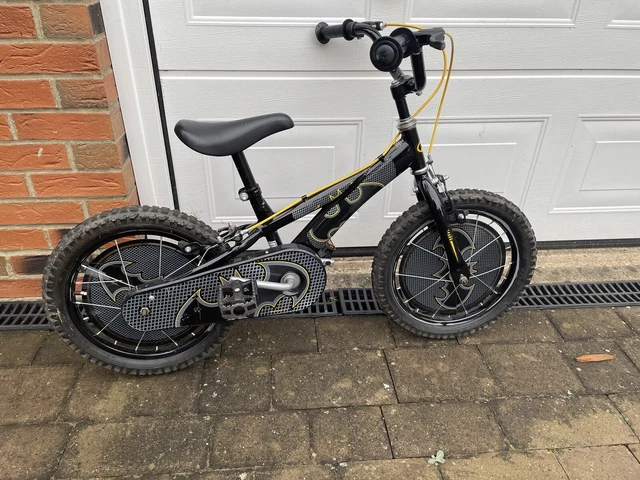 BOYS CHILDREN S BLACK Bike. Used BATMAN Bike. 16 Wheels. 45.00