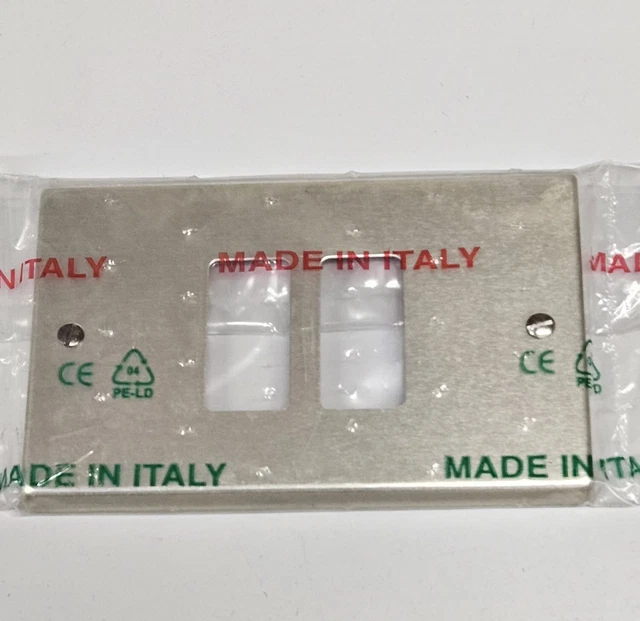 Placca Con Viti In Alluminio Paglierino Per Vimar Serie 7000, Scatola Tonda D.65, Codici 503/505