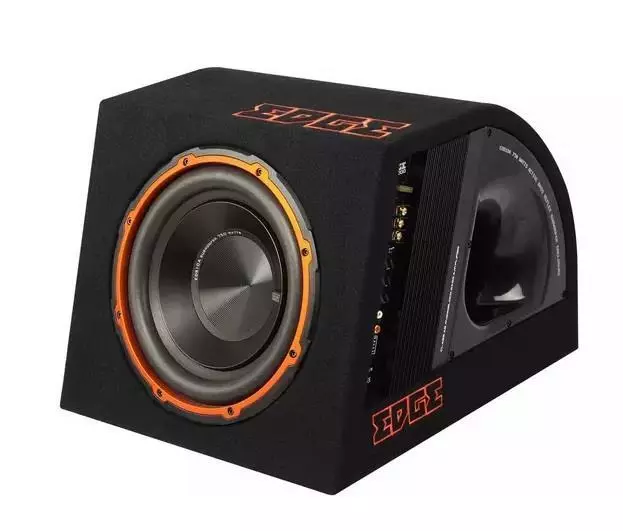 Edge 10in Active 750w MAX Subwoofer Sub Amplifier Bass Box Enclosure 250w RMS