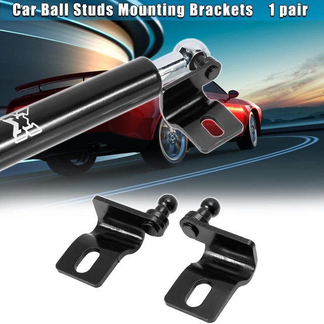 1 Pair 10mm Car Ball Studs Mounting Brackets Black for Gas Struts Shocks