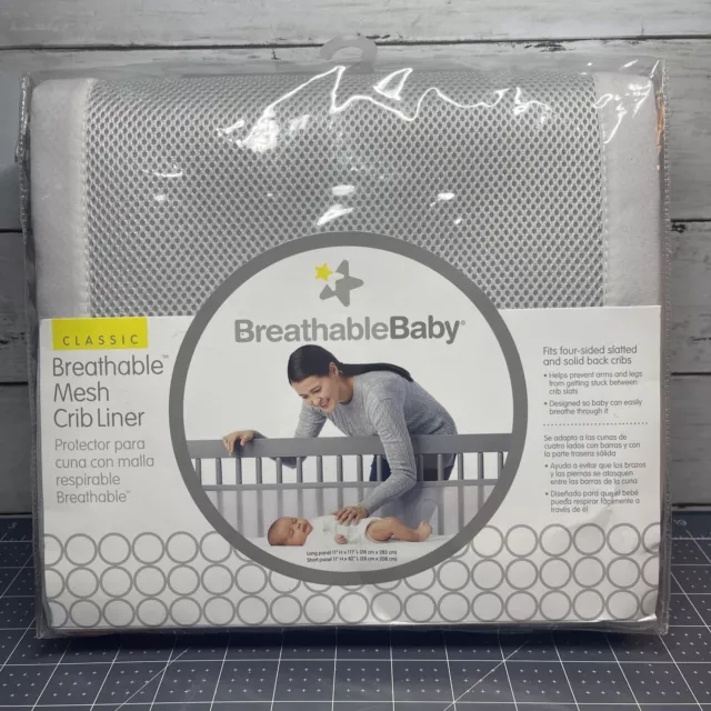 Classic BreathableBaby Breathable Baby Mesh Crib Liner Gray NEW Unopened NIB