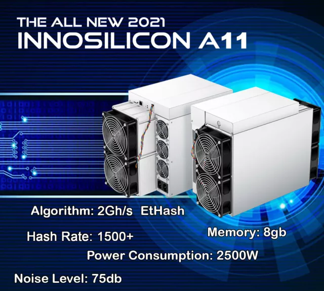 Innosilicon A11 8G 1500mh ETH Miner Rig Ethereum Crypto SHIPPING NOW We Finance