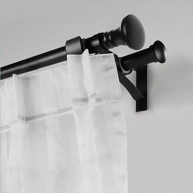 4 pcs Black Curtain Rod Brackets 7.29 Inches Duty Curtain Rod Hooks  Bathroom