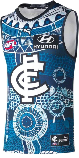 【海外Ｌサイズ】AFL カールトン・ブルーズ インディジェナスガーンジー CARLTON BLUES 2022 Indigenous AFL Jersey / Guernsey *XL* QLD