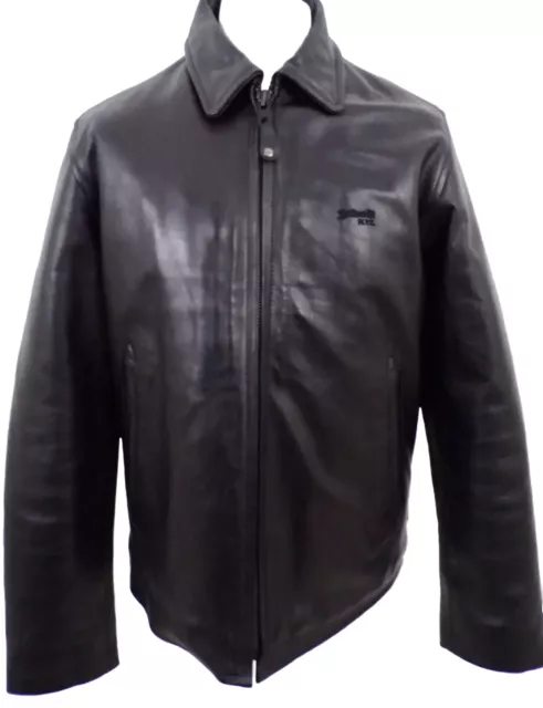 MEN S SCHOTT NYC Black Cowhide Leather Quilted Jacket Inside