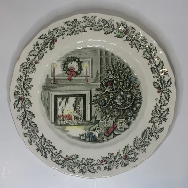 Johnson Brothers Merry Christmas Dinner Plate Made in England Vintage Holiday