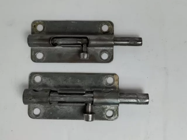 National Vintage Slide Barrel Lock Bolt Barn Door Gate Shed 3" Long 2 Piece