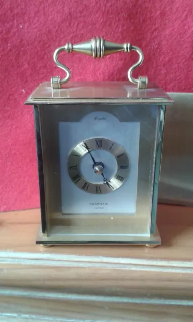 Angelus Carriage Clock 14CMS H INC.HANDLE X8CMS W,SWISS QUARTZ