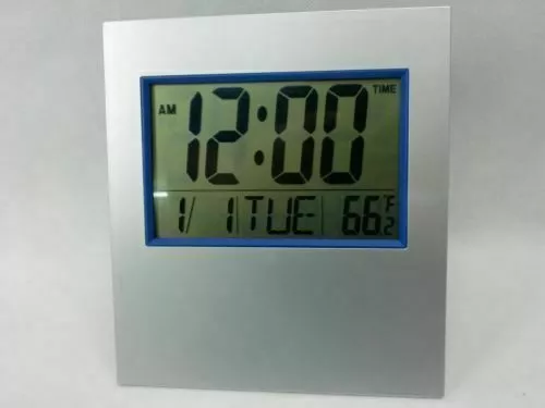 Digital Wall Clock LCD Large desk alarm temp date office school hall Numeric NEW