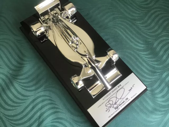 2018 Nigel Mansell Ferrari 640 Amalgam signed F1 Autosport Awards table centre