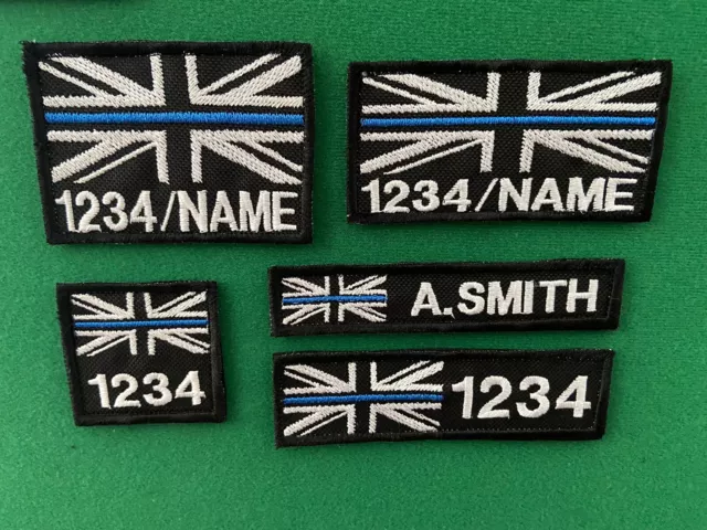 Custom Police ID Tags Personalised Unit Number Morale Patch Hook Backing UK MADE