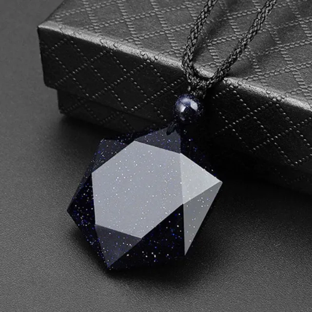 Natural Healing Crystal Stone Star of David Hexagram Amulet Gem Pendant Necklace 3