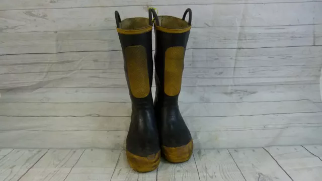 Black Diamond Firebreaker Firefighter Rubber Black/Yellow Boots Size 11M Medium