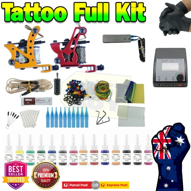 Dragonhawk Tattoo Kit Motor Pen Machine Gun Color Inks Power Supply Needles