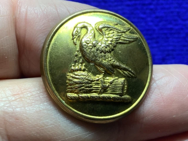 KEMP BARONETS PELICAN & CHICKS ON WHEAT GARB 26mm LIVERY BUTTON FIRMIN 1895-1915