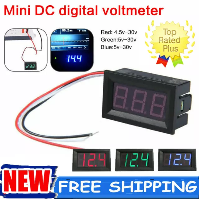 Mini Car Motorcycle LED Digital Voltage Volt Meter Display Voltmeter DC12V-24V