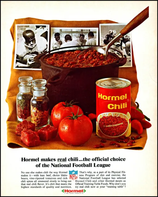 1965 Hormel Chili National Football League tie-in vintage photo print Ad   adL7