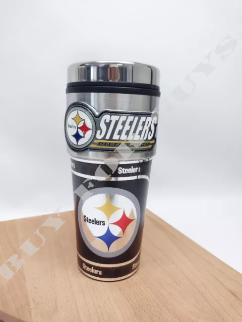 Pittsburgh Steelers Coffee Mug Travel Tumbler - FAST Shipping!! (NFL)