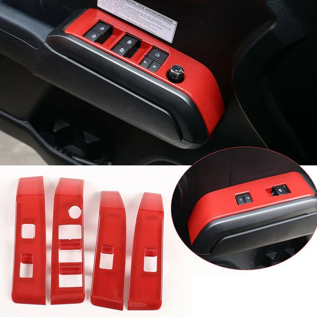 Kit Garnitures Intérieures Pour Ford Mustang 2015-2023 - Poignées, Accoudoirs, Boutons - Motif Fibre Carbone