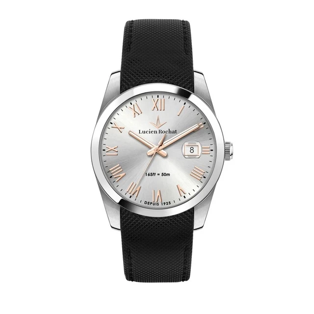 Montre Vintage Lucien Rochat Avec Boîtier En Bois Et Livrets - Cuir Marron, Occasion