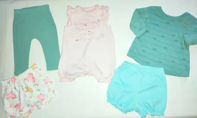 Baby Girls Bundle Age 3-6 Months Shorts Leggings Romper T-Shirt Top Cottons