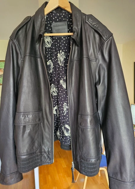 ALL SAINTS MEN S Black Leather Jacket Extra Large Fantastic condition 37.00 PicClick UK