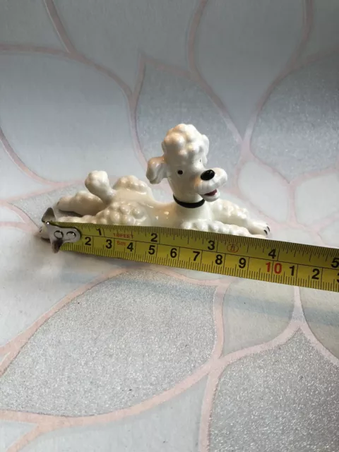 Lovely Vintage Goebel White Ceramic Poodle Figurine/dog Ornament W.Germany 1950s 2