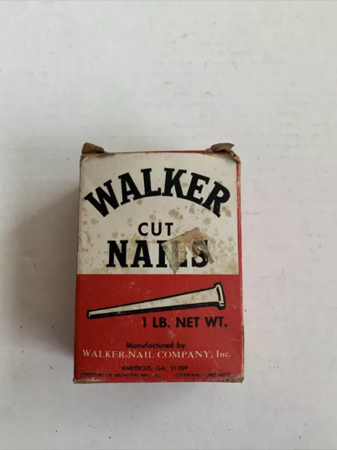 Vintage Walker Square Cut Nails 6D-2” 1 Lb Box 74 Total Nails In Box