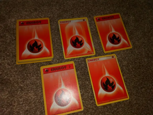 POKEMON FIRE RED ENERGY CARDS x28 from different sets