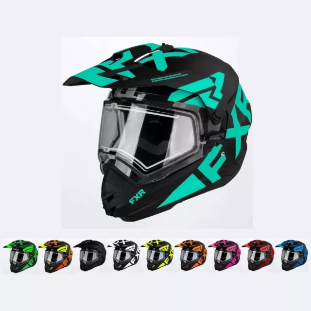 FXR - Mens Torque X Team Lightweight Snowmobile Helmet With E Shield & Sun Shade