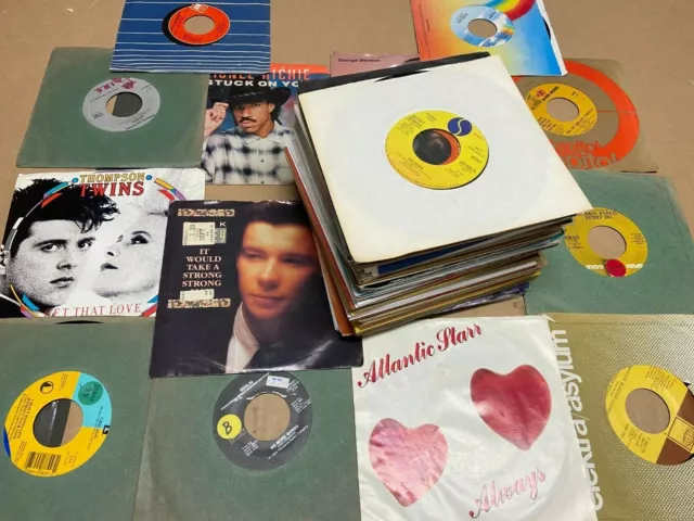 x16 Lot Rock Pop Mix 1970-80s Records 7" Single 45 rpm Jukebox NM w/ Sleeves