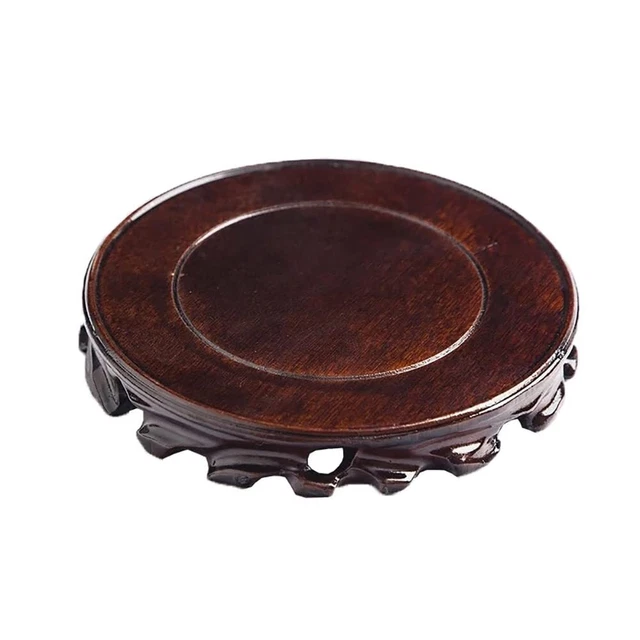 Oriental Furniture Display Stand Round Wooden Rosewood Base Crafts Antique