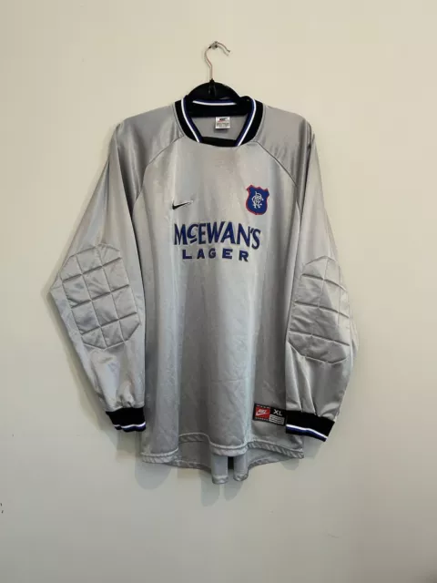 1997/98 NEGRI #9 Rangers Vintage Nike European Home Football Shirt